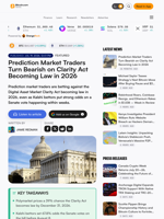 Prediction Market Traders Turn Bearish on Clarity Act Becoming Law in 2026