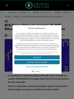 BTC News: Strive to Acquire 75,000 Bitcoin via Mt. Gox Bankruptcy Claims - Crypto News Flash