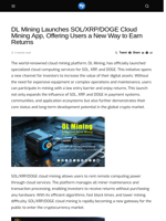 DL Mining Launches SOL/XRP/DOGE Cloud Mining App, Offering Users a New Way to Earn Returns - Visionary Financial