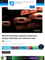 Bitcoin's Dark Energy: Malaysia Cracks Down, Seizing 14,000 Rigs Over $1B Power Theft