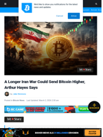 A Longer Iran War Could Send Bitcoin Higher, Arthur Hayes Says