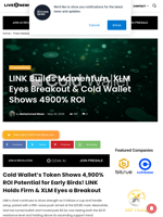 LINK Builds Momentum, XLM Eyes Breakout & Cold Wallet Shows 4900% ROI  | Live Bitcoin News