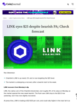 LINK eyes $25 despite bearish PA; Check forecast