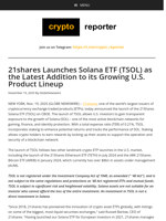 21shares Launches Solana ETF (TSOL) as the Latest Addition to its Growing U.S. Product Lineup
