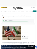 Trump open to extending Iran ceasefire amid market speculation