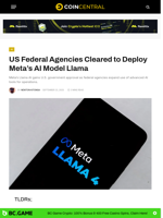 US Federal Agencies Cleared to Deploy Meta’s AI Model Llama - CoinCentral