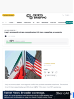 Iraq's economic strain complicates US-Iran ceasefire prospects