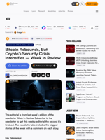 Bitcoin Rebounds, But Crypto’s Security Crisis Intensifies