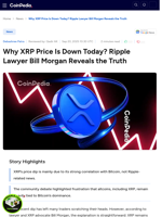 Why XRP Price Is Down Today? Ripple Lawyer Bill Morgan Reveals the Truth