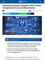 Chainlink Expands With 14 Integrations Across 8 Blockchains