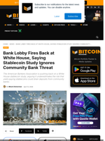 Bank Lobby Fires Back At White House Over Stablecoin Study