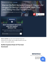 Warren Buffett Believes Living A 'Happy Life' Hinges On Being Comfortable With This One Thing His Dad Taught Him  - Benzinga