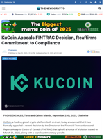 KuCoin Appeals FINTRAC Decision, Reaffirms Commitment to Compliance - TheNewsCrypto