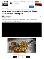 New Top Corporate Ethereum (ETH) Holder Just Emerged