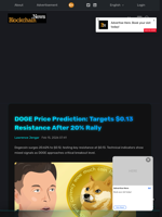 DOGE Price Prediction: Targets $0.13 Resistance After 20% Rally - Blockchain.News