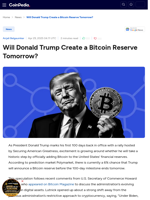 Will Donald Trump Create a Bitcoin Reserve Tomorrow?