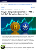 Analysts Compare Zexpire’s $ZX to HYPE as Early DeFi Derivatives Success Story