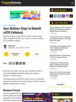 Aave Outlines Steps to Rebuild rsETH Collateral