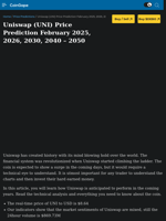 Uniswap (UNI) Price Prediction February 2025, 2026, 2030, 2040 - 2050 | CoinGape