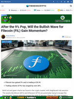 After the 9% Pop, Will the Bullish Wave for Filecoin (FIL) Gain Momentum?