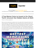 3 Top Meme Coins to Invest in for Short Term: Uncover the Hidden Gems of 2025