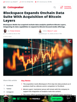 Blockspace Expands Onchain Data Suite With Acquisition of Bitcoin Layers - Coinspeaker