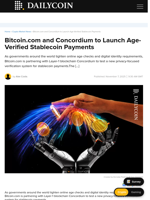 Bitcoin.com and Concordium to Launch Age-Verified Stablecoin Payments - DailyCoin