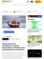 Hong Kong to Introduce Crypto Derivatives Trading for Professional Investors – News Bytes Bitcoin News