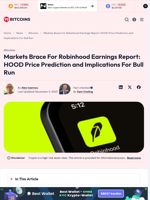 Markets Brace For Robinhood Earnings: HOOD Price Prediction