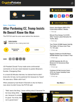 After Pardoning CZ, Trump Insists He Doesn’t Know the Man