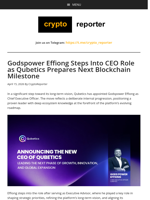 Godspower Effiong Steps Into CEO Role as Qubetics Prepares Next Blockchain Milestone