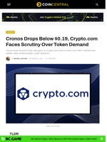 Cronos Drops Below $0.19, Crypto.com Faces Scrutiny Over Token Demand - CoinCentral