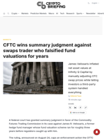 CFTC wins summary judgment against swaps trader who falsified fund valuations for years
