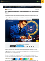 SEC to axe regional office directors amid DOGE cost cutting: Report