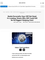 Media Personality Says XRP Not Dead, It’s Loading; Shares Why XRP Could Still Be the Biggest Sleeping Giant