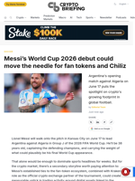 Messi's World Cup 2026 debut could move the needle for fan tokens and Chiliz