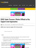 DOGE Under Pressure: Whales Offload as Key Support Level Approaches