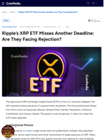 Ripple’s XRP ETF Misses Another Deadline: Are They Facing Rejection?