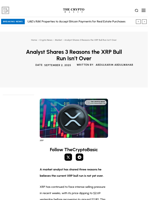 Analyst Shares 3 Reasons the XRP Bull Run Isn’t Over
