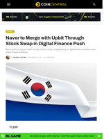 Naver to Merge with Upbit Through Stock Swap in Digital Finance Push - CoinCentral