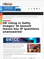 UK ruling in Getty Images' AI lawsuit leaves key IP questions unanswered - The Crypto News Wire