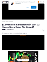 $3.80 Billion in Ethereum in Just 72 Hours, Something Big Ahead? - U.Today