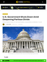 U.S. Government Shuts Down Amid Deepening Partisan Divide