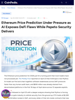 Ethereum Price Prediction Under Pressure as AI Exposes DeFi Flaws While Pepeto Security Delivers