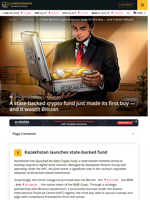 A Government-Backed Crypto Fund Just Bought Its First Asset — Not Bitcoin