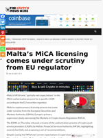 Malta’s MiCA licensing comes under scrutiny from EU regulator - The Crypto News Wire