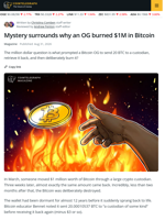 The Mystery of the $1M Bitcoin Round Trip