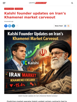 Kalshi founder updates on Iran's Khamenei market carveout