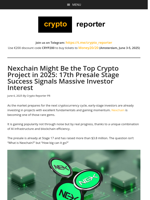 Nexchain Might Be the Top Crypto Project in 2025: 17th Presale Stage Success Signals Massive Investor Interest