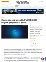 Zinc opposes MetaDAO's ZKFG 007 buyout proposal at $0.15